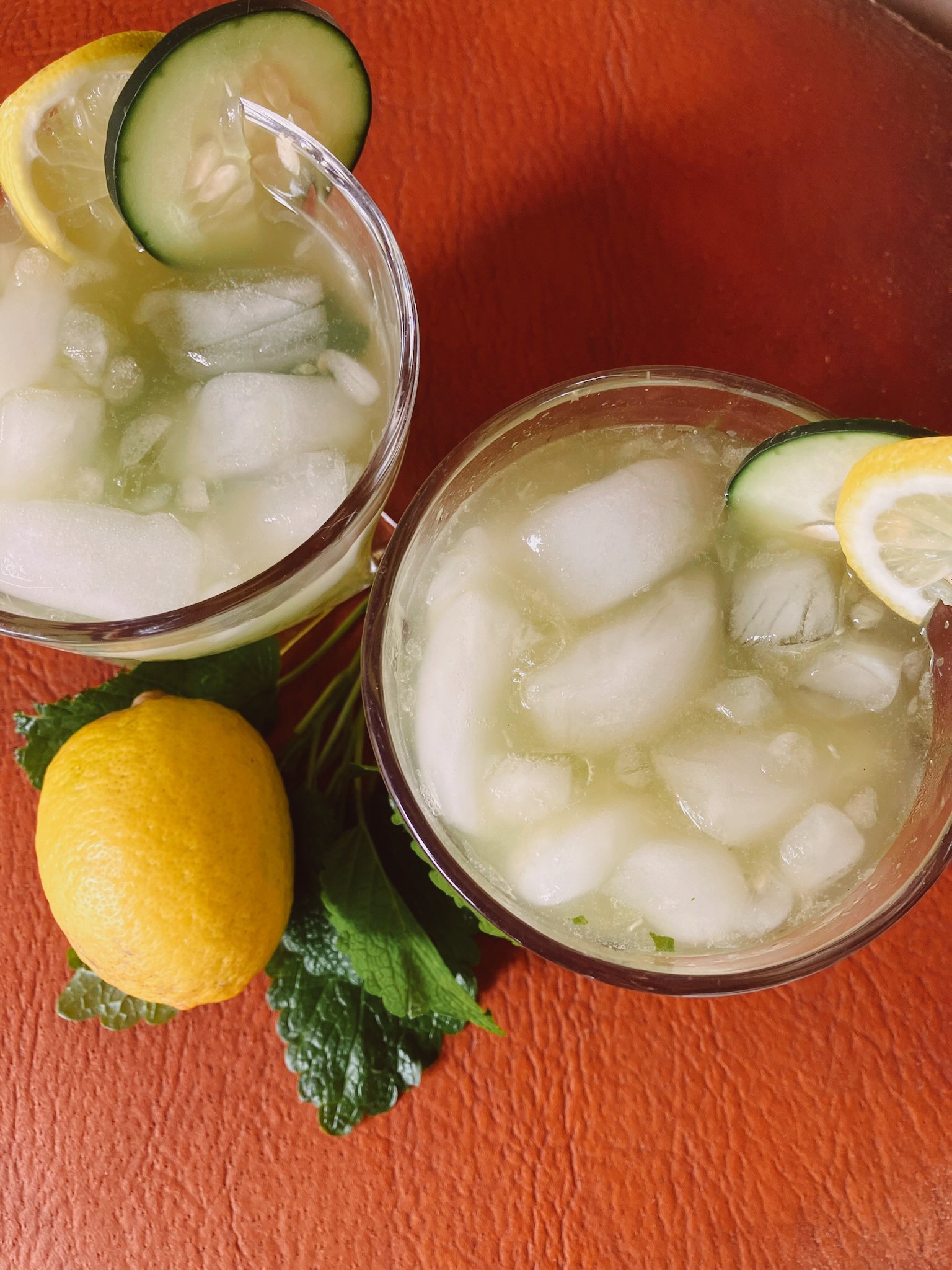 Calming Cortisol Mocktail with Matcha, Cucumber & Lemon Balm
