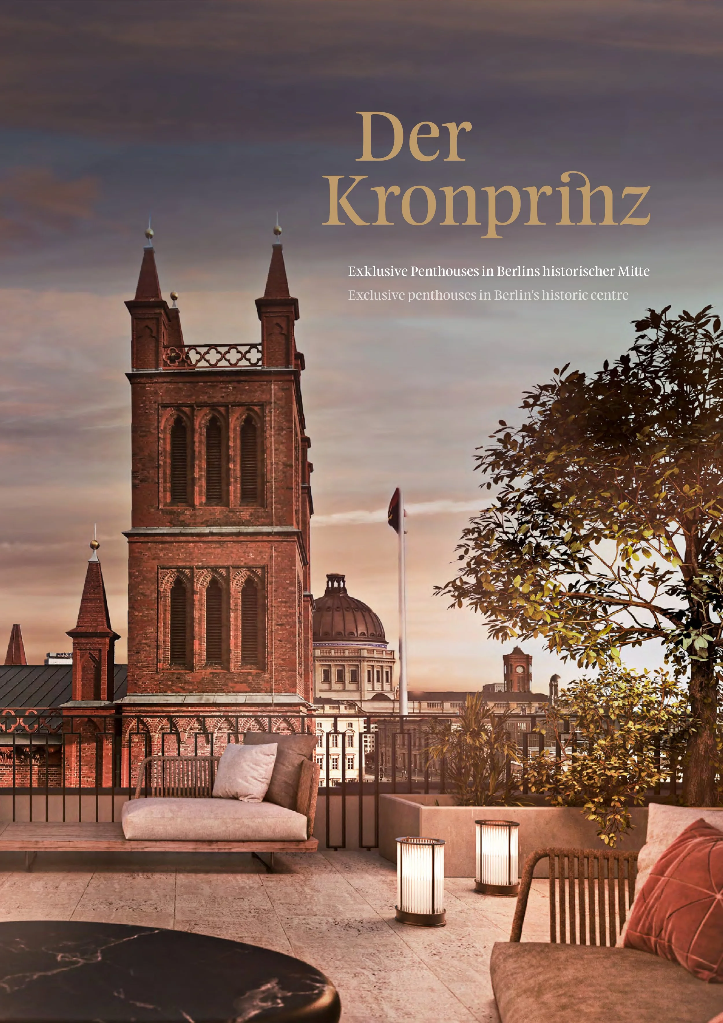 Projektbuch, Anzeigen, Website für das Immobilienprojekt Der Kronprinz, Berlin-Mitte | Kunde: JONASGOLD Kommunikation und Design, Berlin | Text und Lektorat | 2020–2023