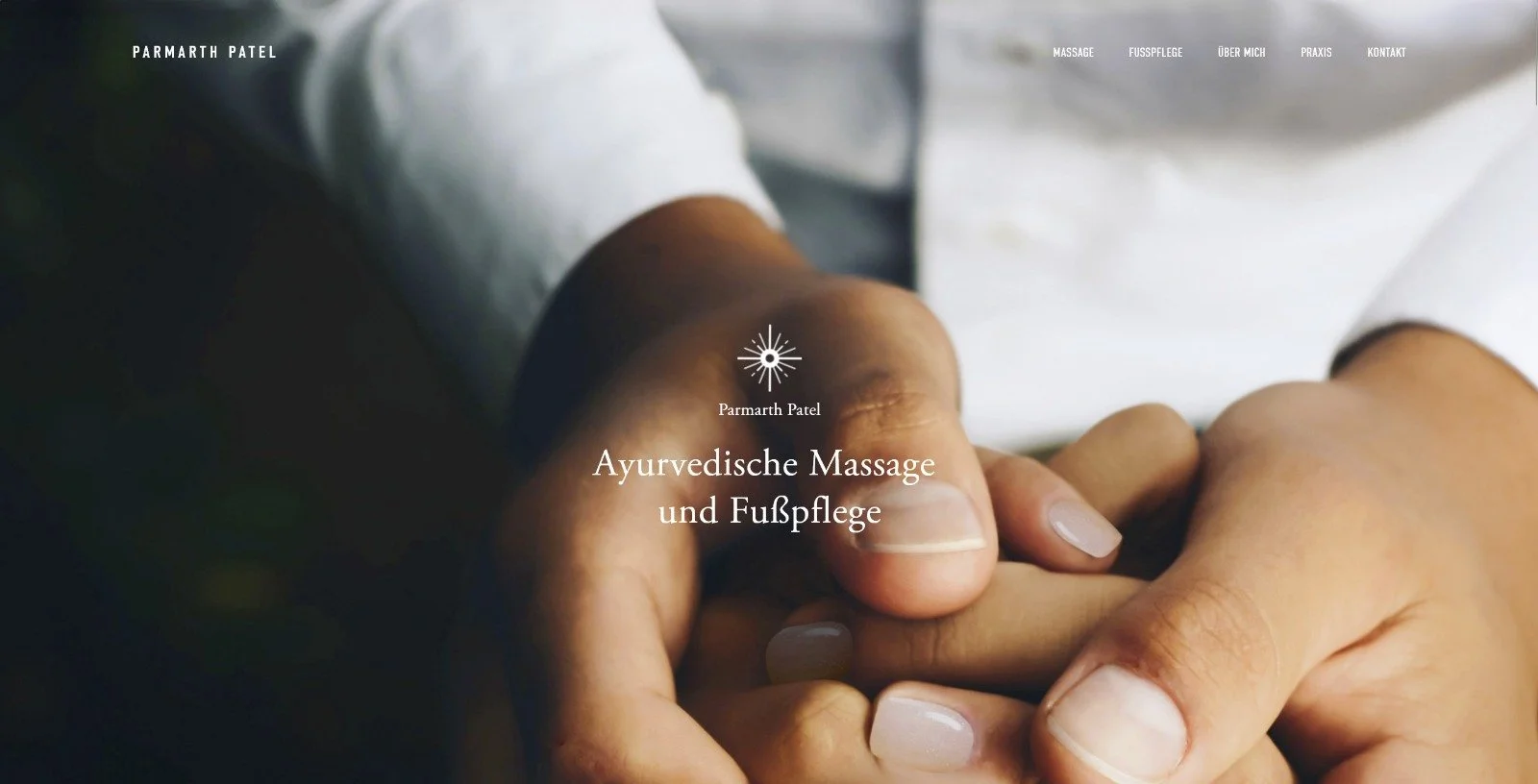 Website für den Ayurveda-Masseur Parmarth Patel, Kleinmachnow | Text, Webdesign mit Squarespace | 2018
