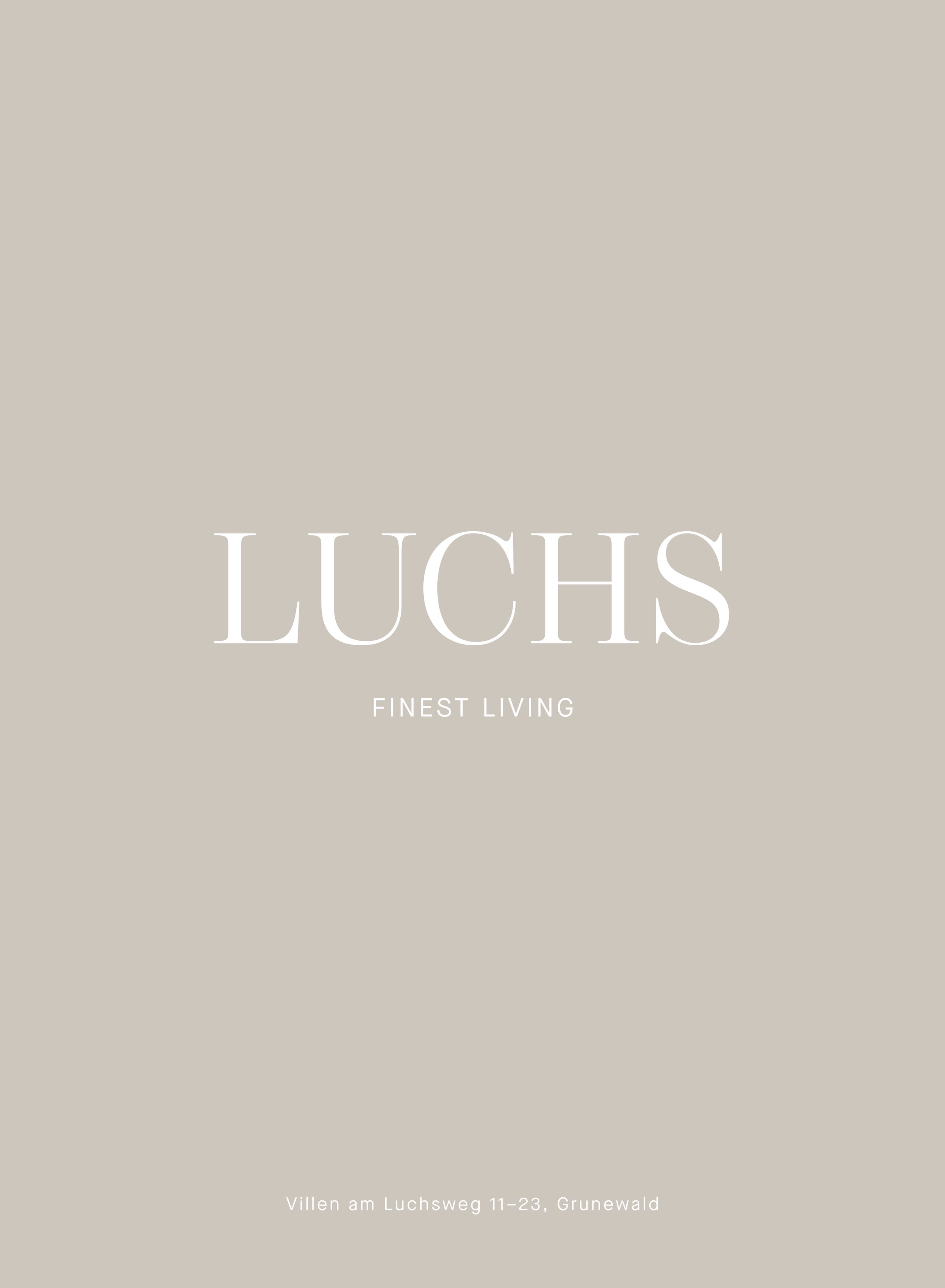 Projektbuch und acht Hausbroschüren für das Immobilienprojekt LUCHS, Berlin-Grunewald | Kunde: JONASGOLD Kommunikation und Design, Berlin | Text und Schlussredaktion | 2023