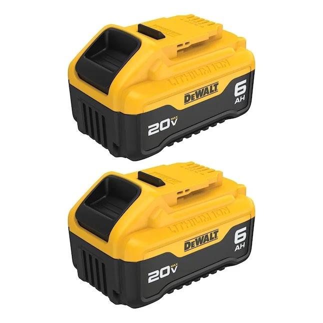 DEWALT 20V MAX 6.0Ah lithium ion battery 2 pack on sale at Lowe's for $179, marked down from $279