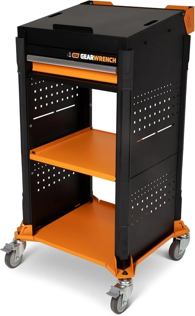 GEARWRENCH GWDCART diagnostic mobile workcenter cart with stainless steel body, locking lid, and steel drawer on sale for $670.60