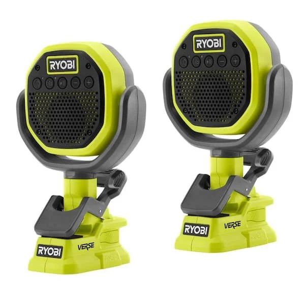 RYOBI ONE+ 18V Cordless VERSE Clamp Speaker 2 Pack Deal