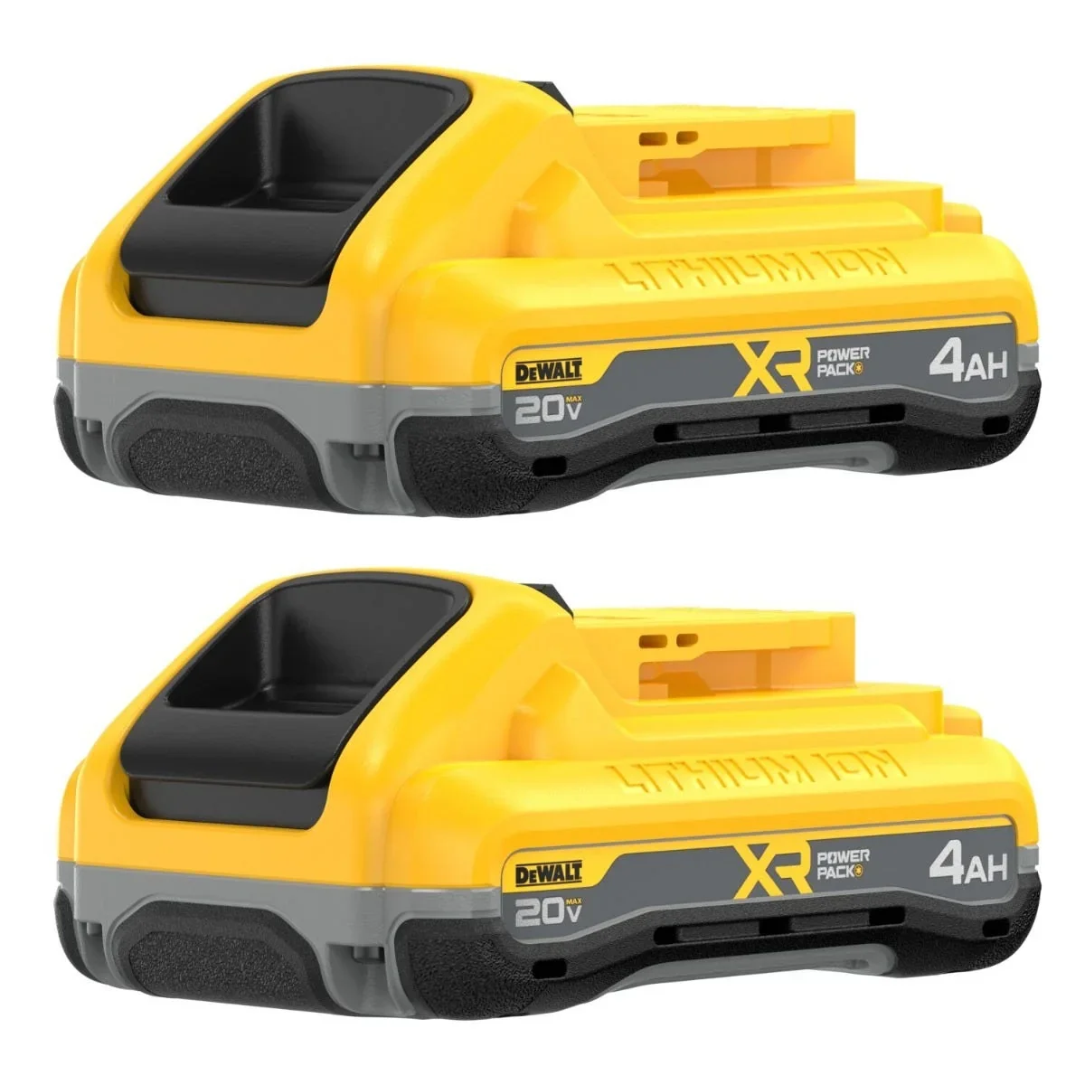 DeWALT 20V MAX XR POWERPACK 4.0Ah lithium ion battery 2 pack with LED charge indicator on sale for $169