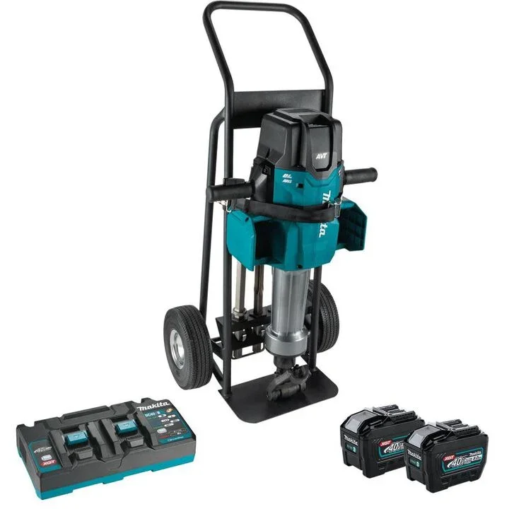 Makita 80V max XGT brushless 70 lb breaker hammer kit with 8Ah battery and free concrete vibrator