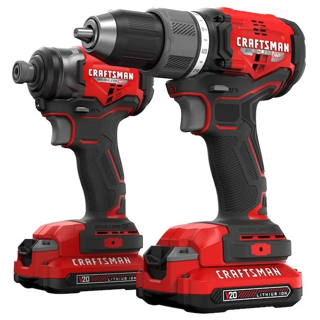 CRAFTSMAN V20 RP 20 volt MAX brushless 2 tool combo kit with drill, impact driver, 2 batteries, charger, and soft case on sale for $99, $120 off regular price at Lowe's