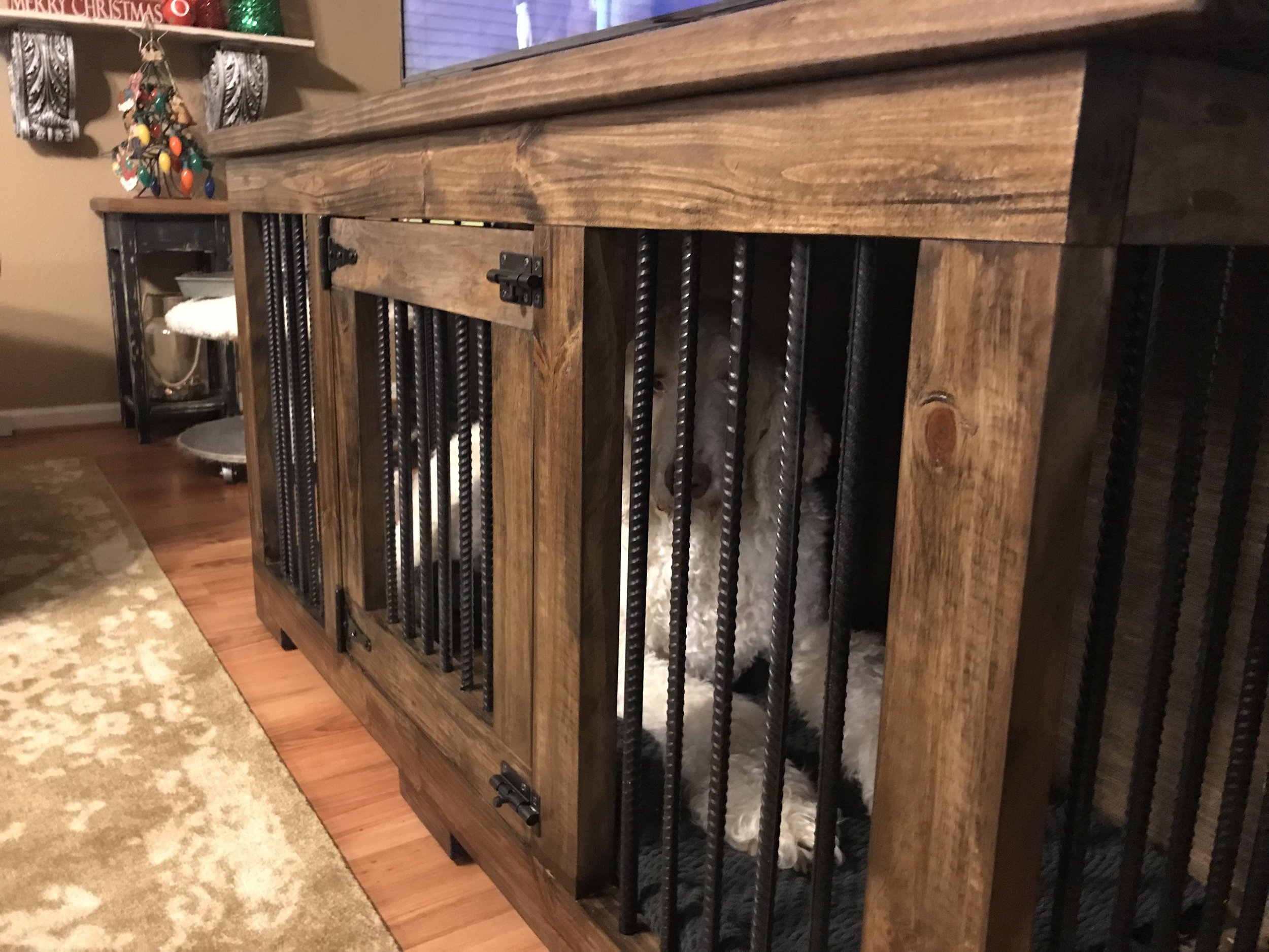 homemade inside dog kennel