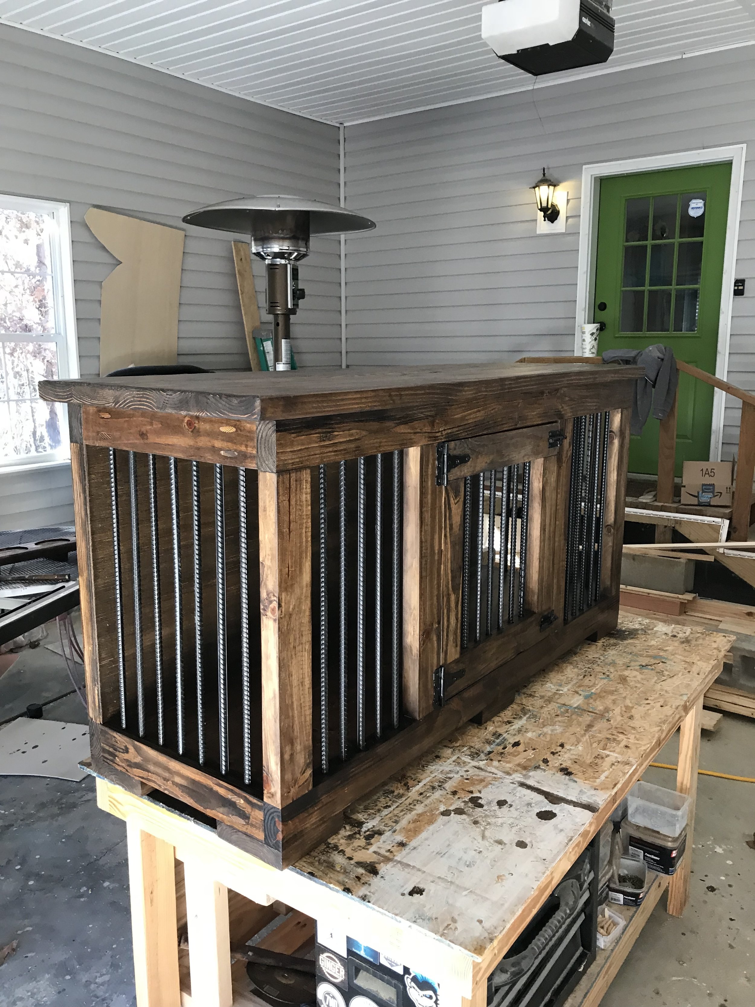 wooden indoor dog kennel