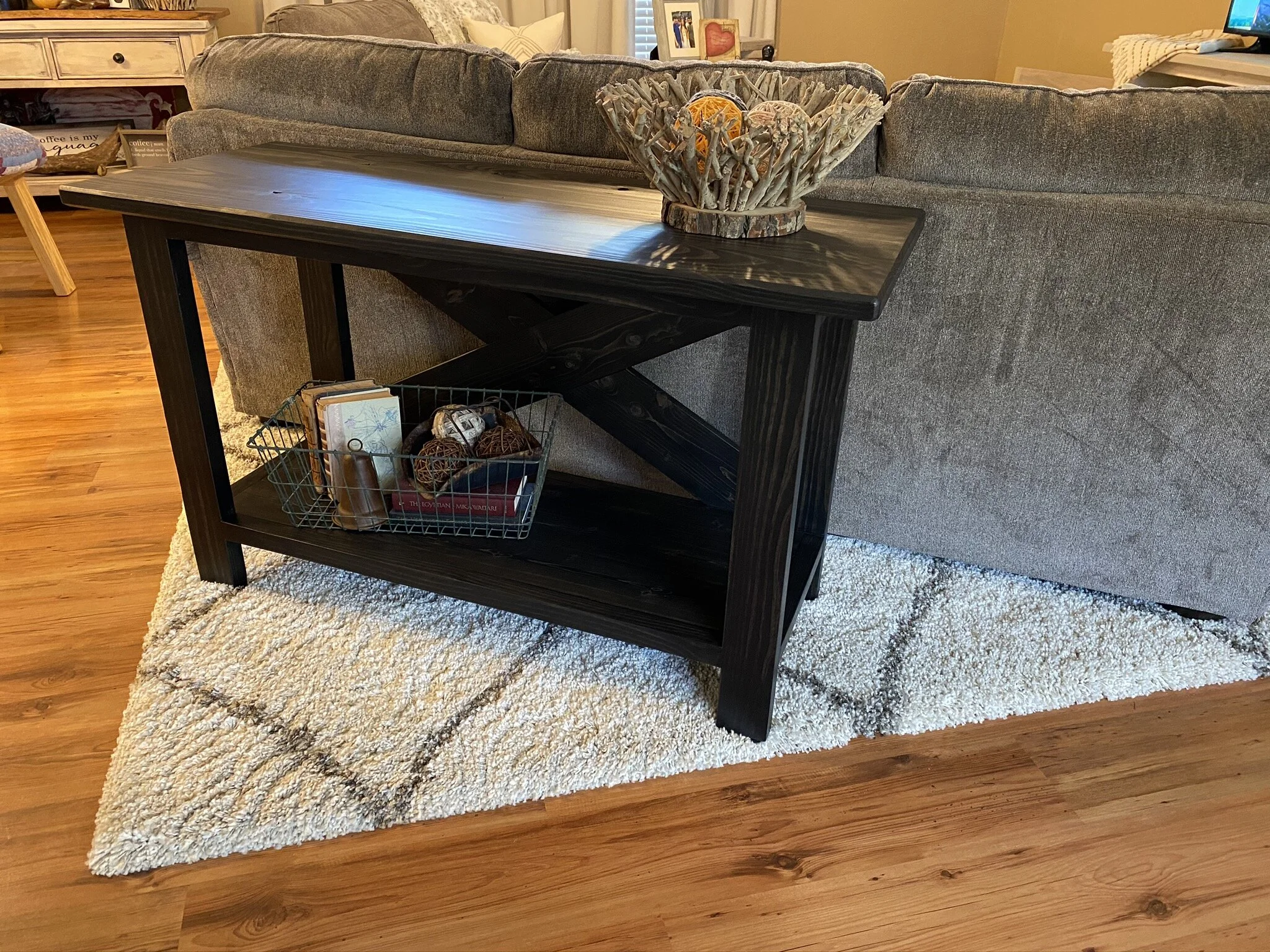DIY Farmhouse Sofa Table TV Stand — 731 Woodworks We Build Custom