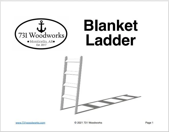 DIY wooden blanket ladder leaning against a wall, painted and distressed