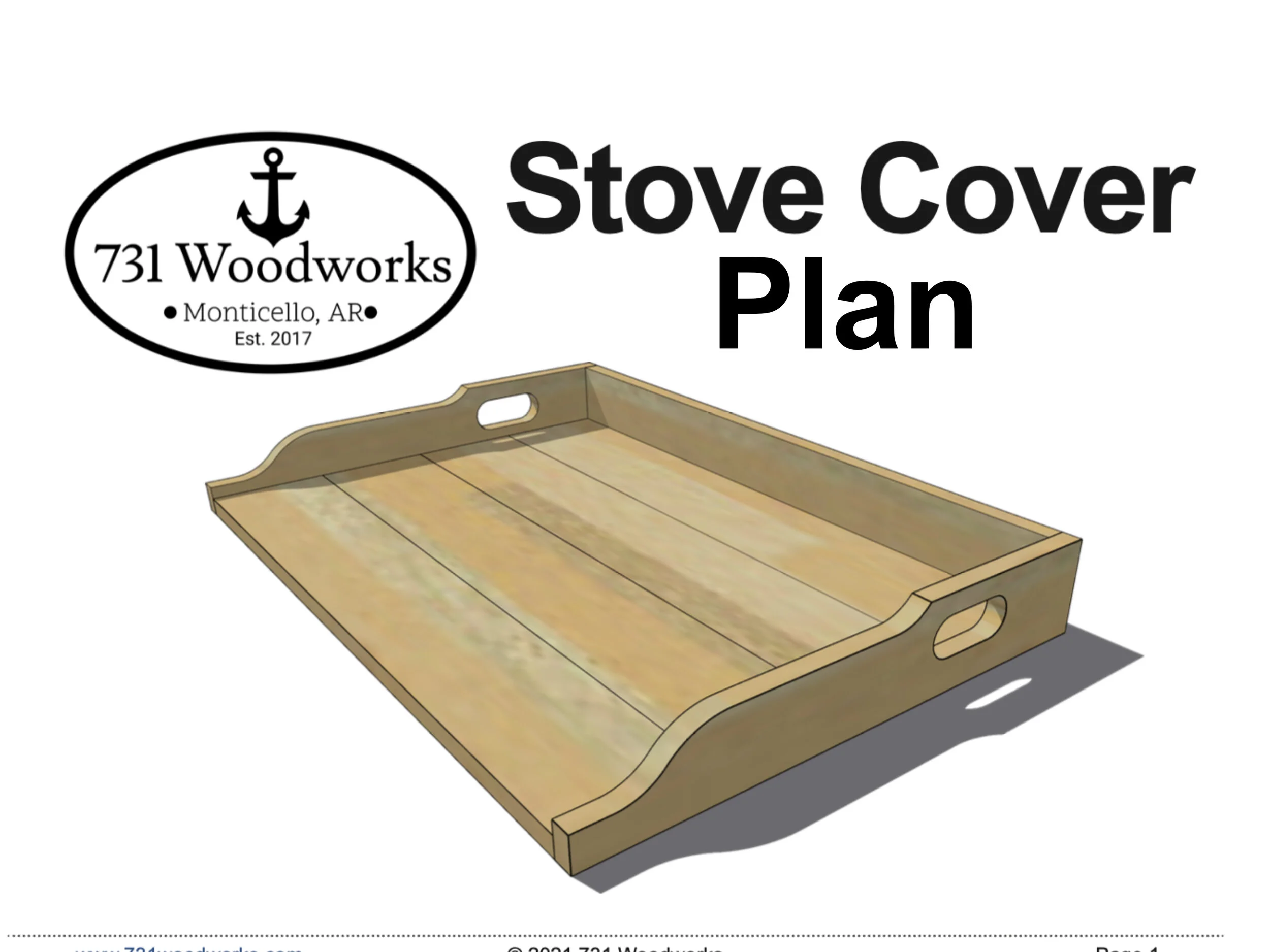 DIY Stove Cover Plans | Farmhouse Stove Cover Woodwork Plans — 731 Woodworks
