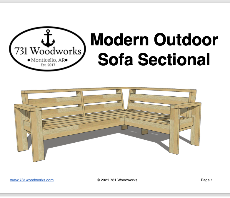 Diy Modern Outdoor Sofa Plans 731, Outdoor Furniture Plans