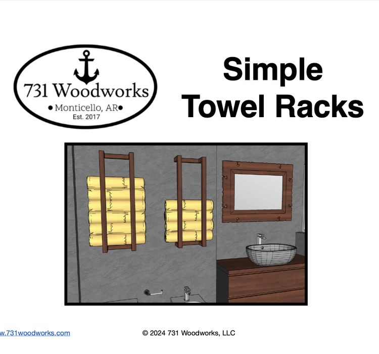 DIY wooden towel rack for a bathroom or kitchen