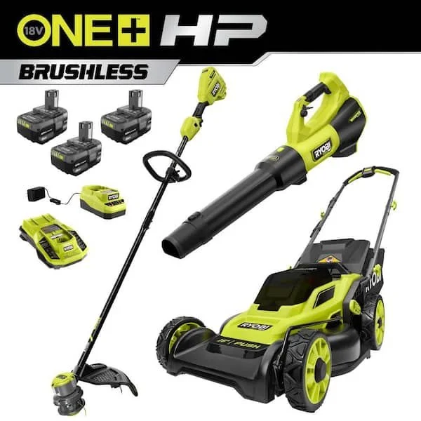 🌿 Today Only: Save $119 on the RYOBI ONE+ HP 18V Lawn Mower, String Trimmer &amp; Blower Bundle – Now $459 (Was $578)