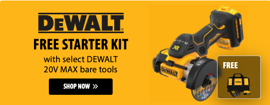 🔋 FREE DEWALT 20V MAX Battery &amp; Charger Kit with Select Bare Tool Purchase!