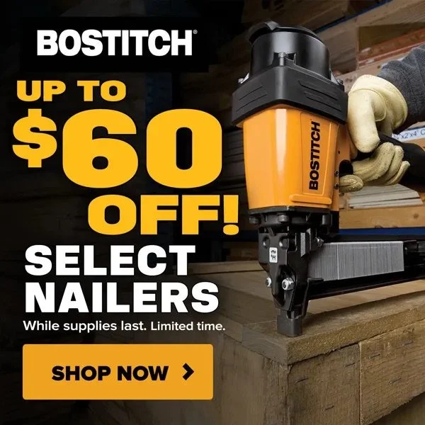 🔨 Save Up to $60 on Bostitch Nailers – Limited Time!