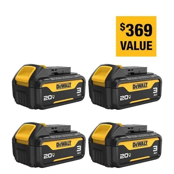 EXPIRED 🔋 DEWALT 20V MAX 3.0Ah Battery 4-Pack – Now Only $129 (Save $200!)