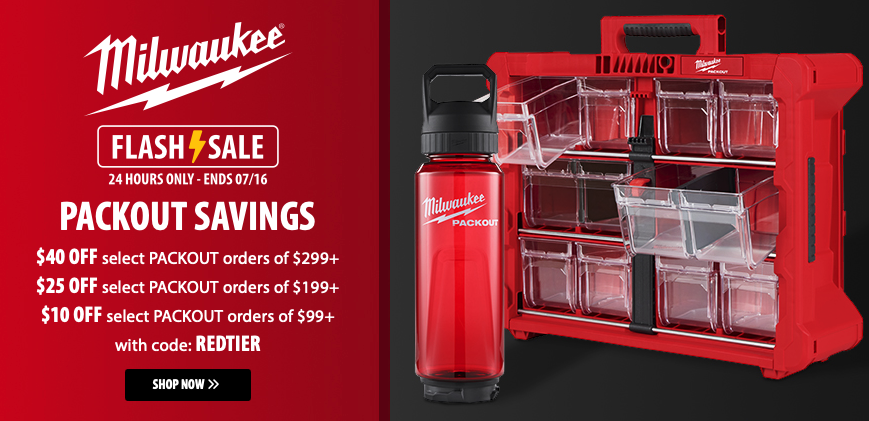 🧱 Save Up to 40 Dollars on Milwaukee PACKOUT Today Only