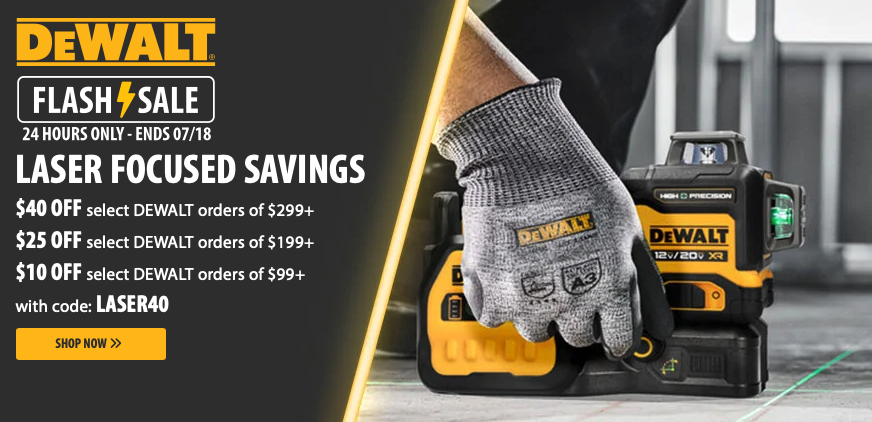 📏 Save Up to $40 on DEWALT Laser Levels and Accessories – Today Only