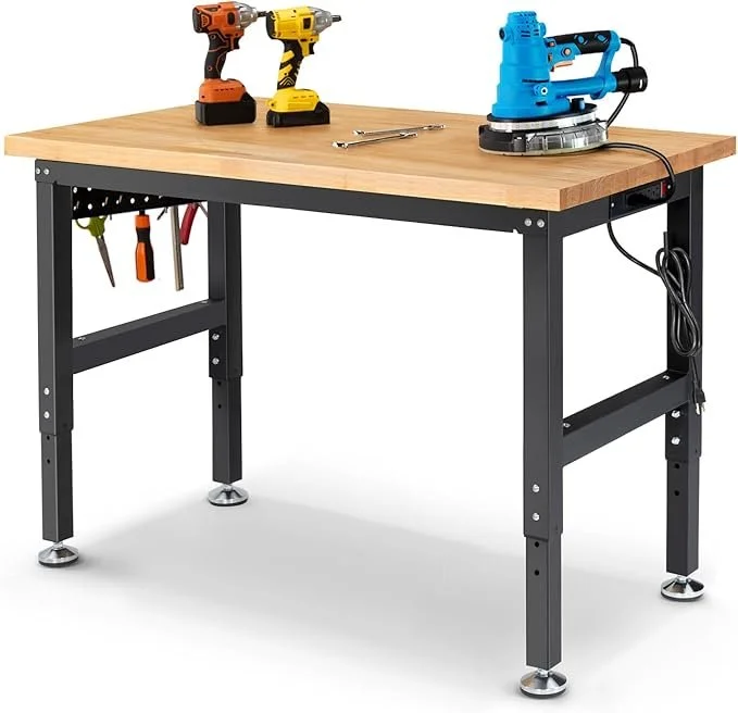 🛠️ 48" Adjustable Height Garage Workbench – Now Just $115.99 (Reg. $229.99)