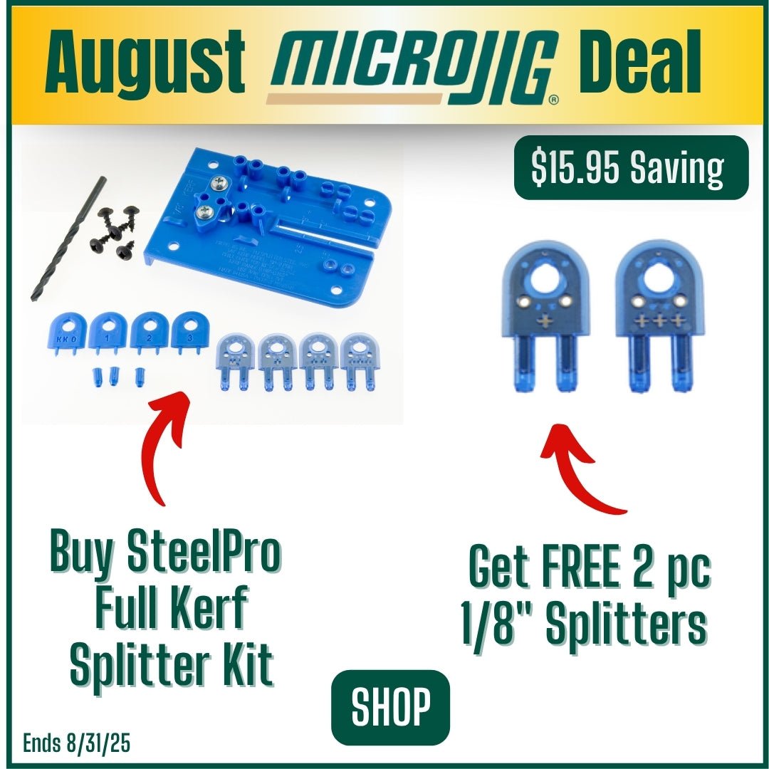 🦺 Save 29% on the Microjig SPLITTER STEELPRO 1/8" Table Saw Safety Bundle – Now Just $39!