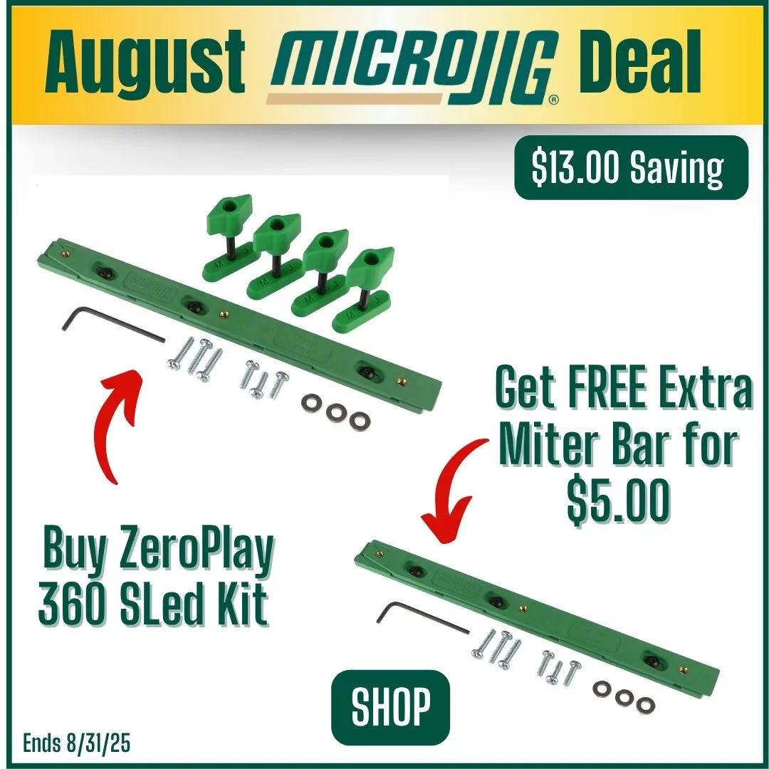 🎯 Microjig ZEROPLAY 360 Sled Kit + Extra Miter Stop Now Just $34 (Was $47) — Save 28% While It Lasts!