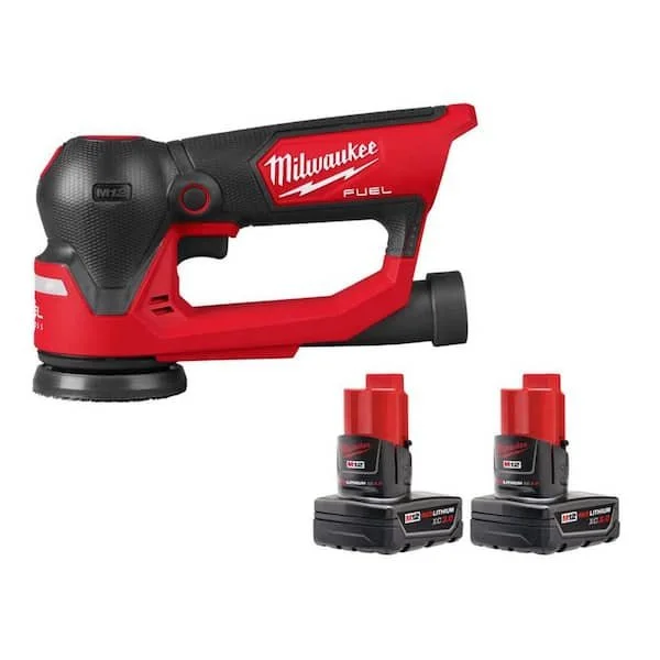 Milwaukee M12 FUEL 12V Brushless 3 in. Random Orbital Detail Sander with Battery 2 Pack Only $169
