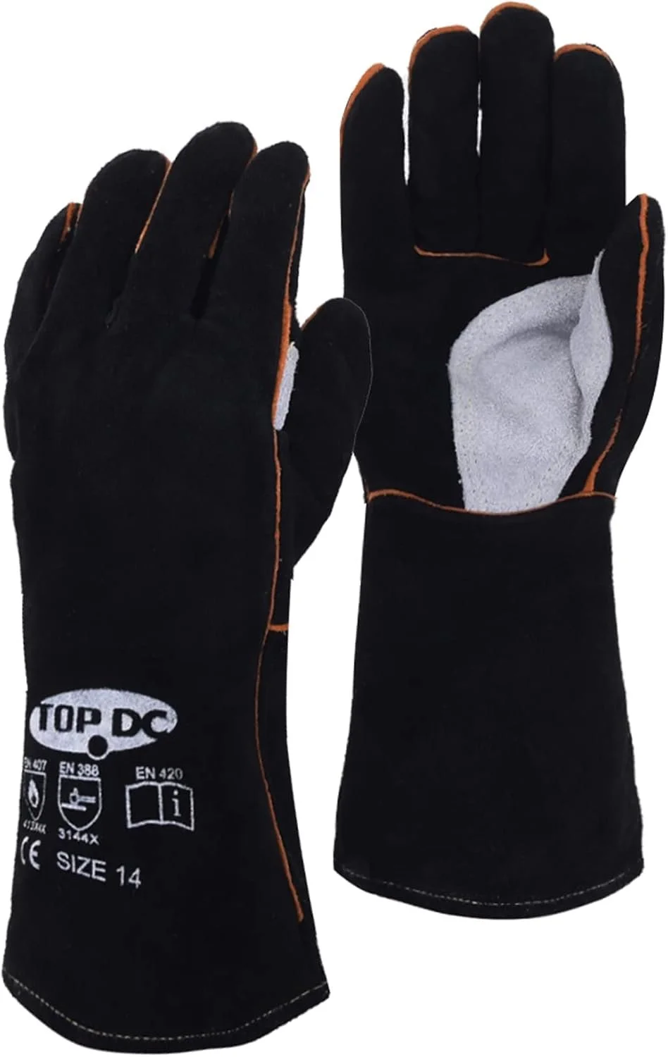 TOPDC Welding Gloves 14 Inches Fire and Heat Resistant Leather Now $11.69 Plus Extra Coupon Savings