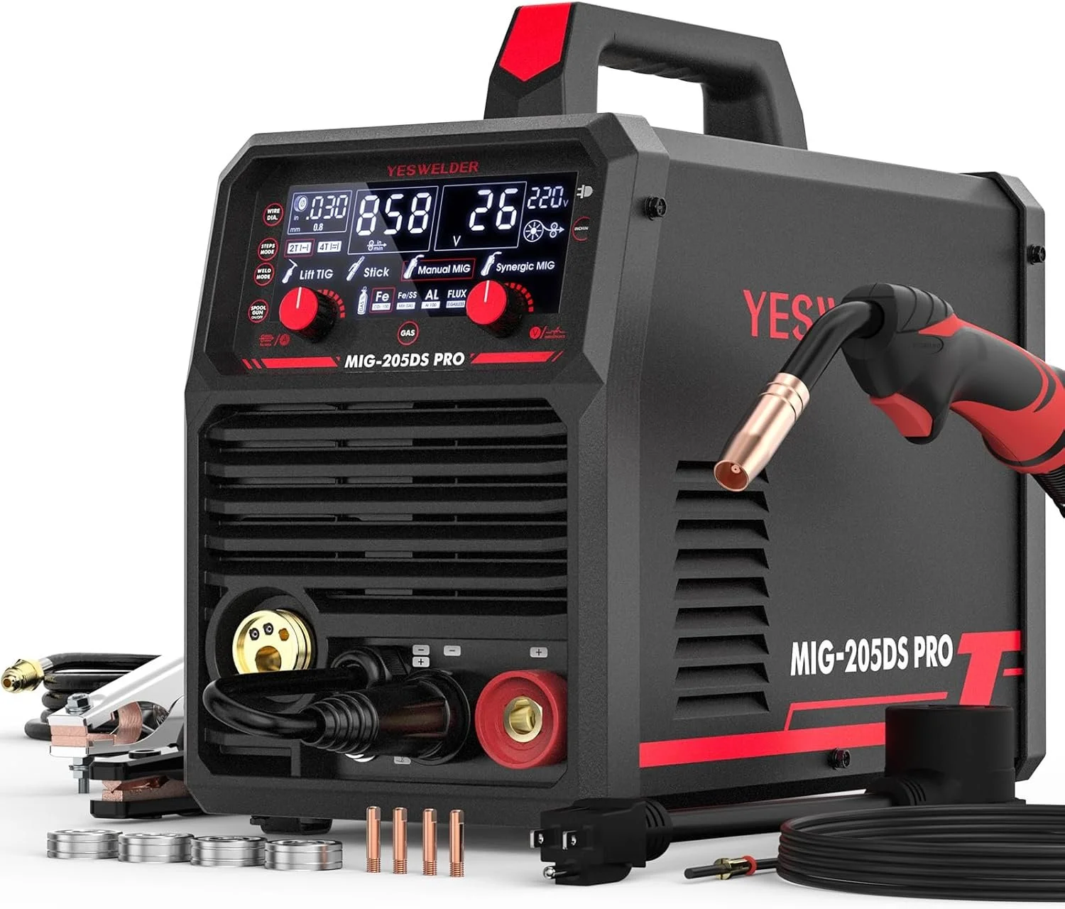 YESWELDER MIG 205DS PRO MIG Welder 200Amp Dual Voltage Multiprocess Now $339.99