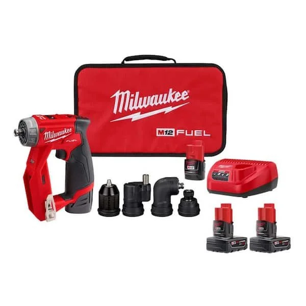 Today Only Milwaukee M12 FUEL 4 in 1 Installation Drill Driver Kit With 3.0 Ah Battery 2 Pack Only $179