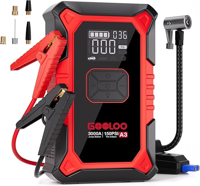 Save 44% GOOLOO A3 Jump Starter with Air Pump $69.98