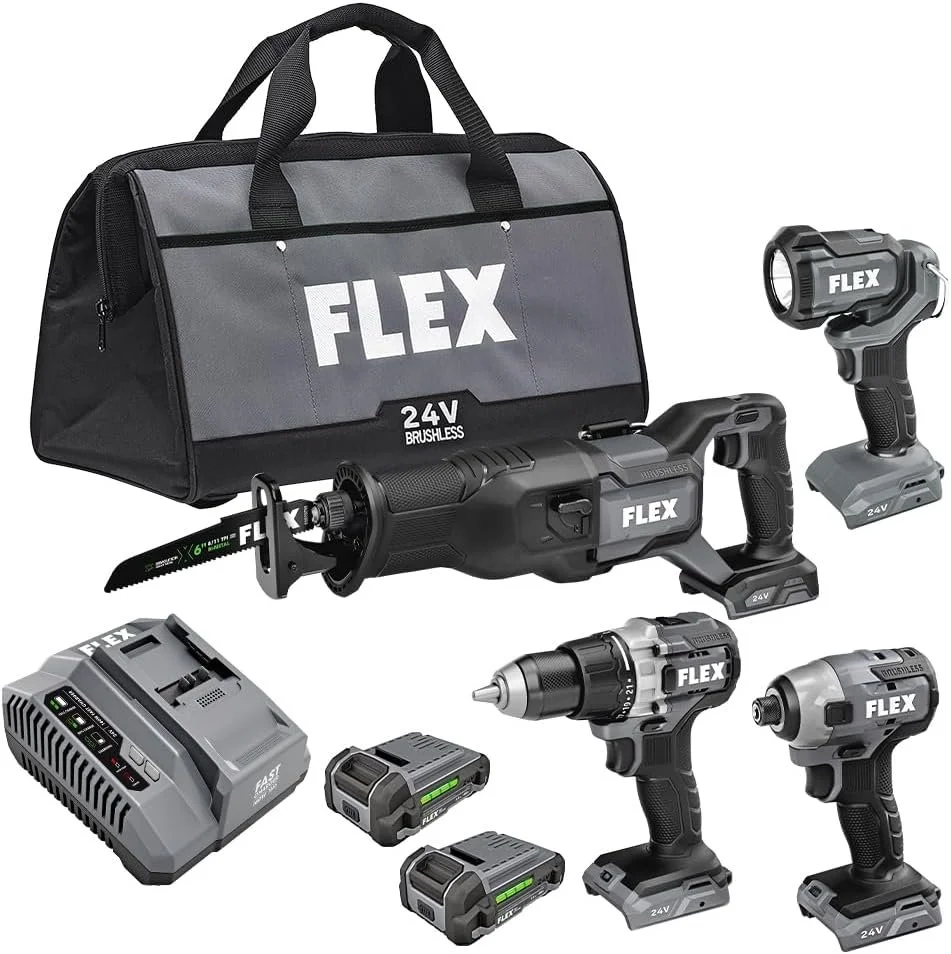$119 Off FLEX 24V 4 Tool Combo Kit Deal $249 (Lowest Price Ever)