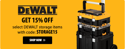 Save 15% on DEWALT Storage Items Deal