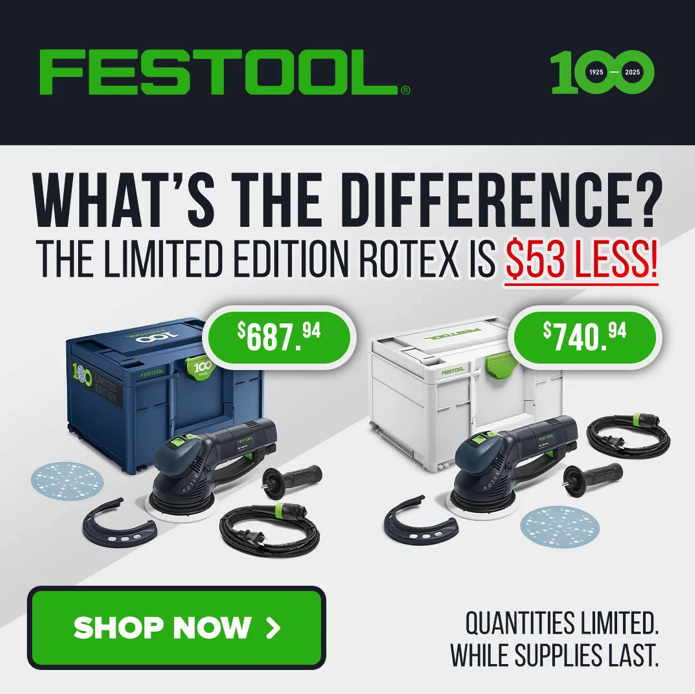 Save $53 on Limited Edition Festool Rotex Sanders Rare Deal