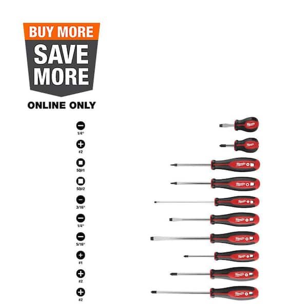 51% Off Milwaukee 10-Piece Screwdriver Set Deal $19