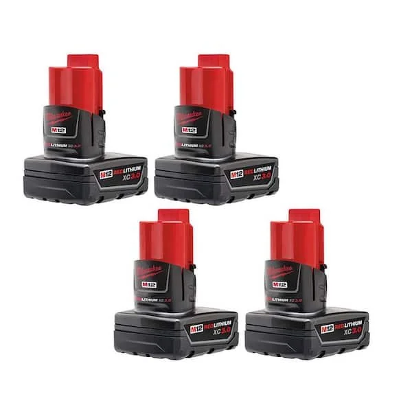 Today Only Save $60 on Milwaukee M12 3.0Ah Battery 4 Pack