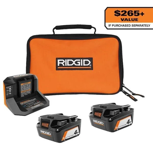 Today Only Save $198 on RIDGID 18V Battery Kit