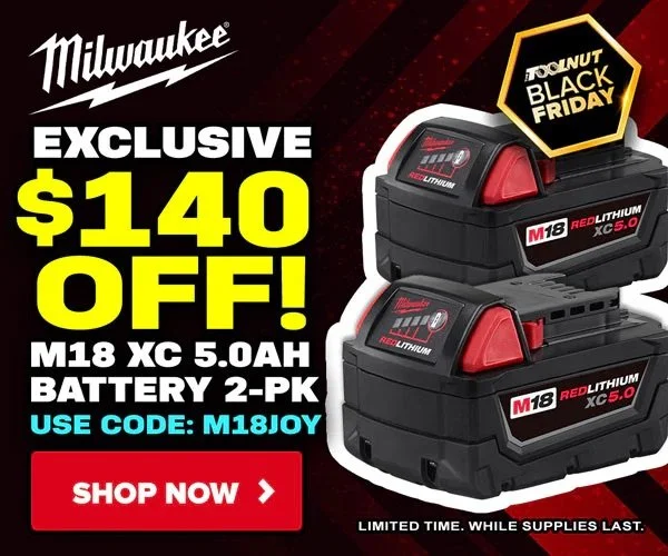 $129 Milwaukee M18 XC 5.0 Battery Deal Save $140