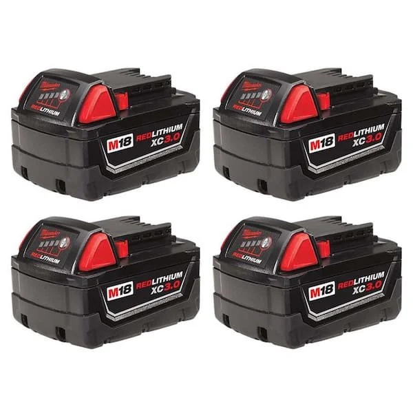 58% Off Milwaukee M18 XC 3.0Ah Battery 4 Pack $158