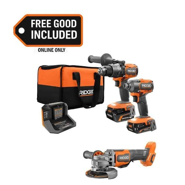 Today Only 43% Off RIDGID 18V Combo Kit with Grinder