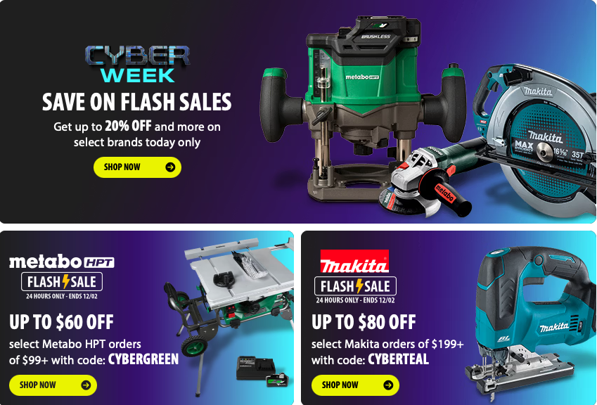 Makita &amp; Metabo HPT Cyber Week Deal - Up to $80 Off