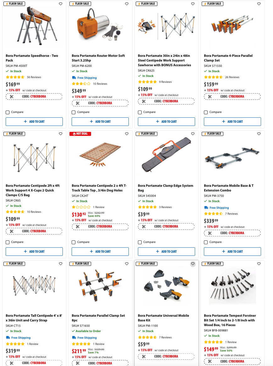 Today Only Save 15% on BORA Tools with Code CYBERBORA