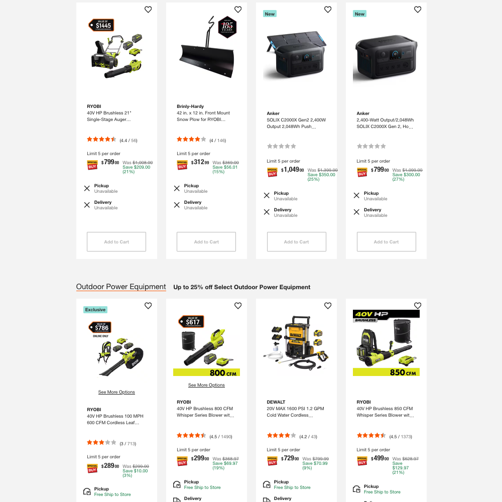 Today Only Save Up to 40% on Snow Blowers, Generators, and Outdoor Power Equipment