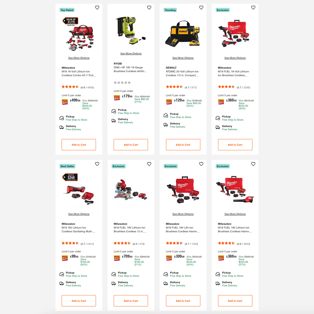 🔥 Today Only Up to 55% Off Power Tool Kits and Gear
