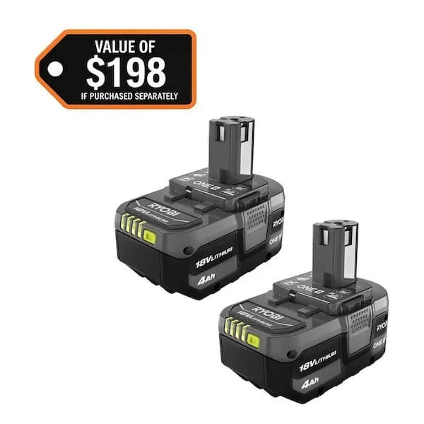 42% Off RYOBI ONE+ 4.0Ah Battery 2 Pack Deal $69