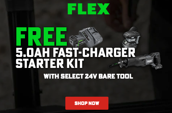 Free FLEX 5.0Ah Starter Kit with Select 24V Tools