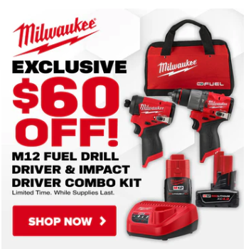 $60 Off Milwaukee M12 FUEL Combo Kit Deal – Only $185.99 🔥