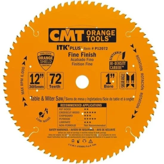 CMT 12" Fine Finish Saw Blade $38 Save 55%!