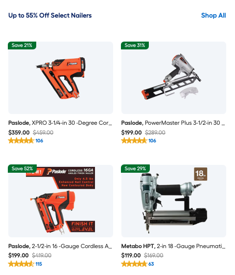 Today Only Save Up to 55% on Nailers at Lowe’s
