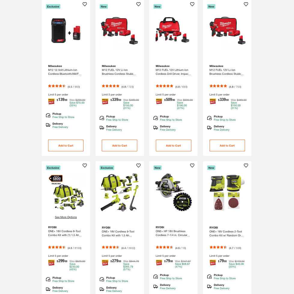 Today Only Save Up to 50% on Power Tools at Home Depot